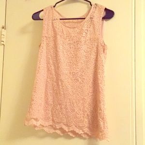 Lace blush blouse